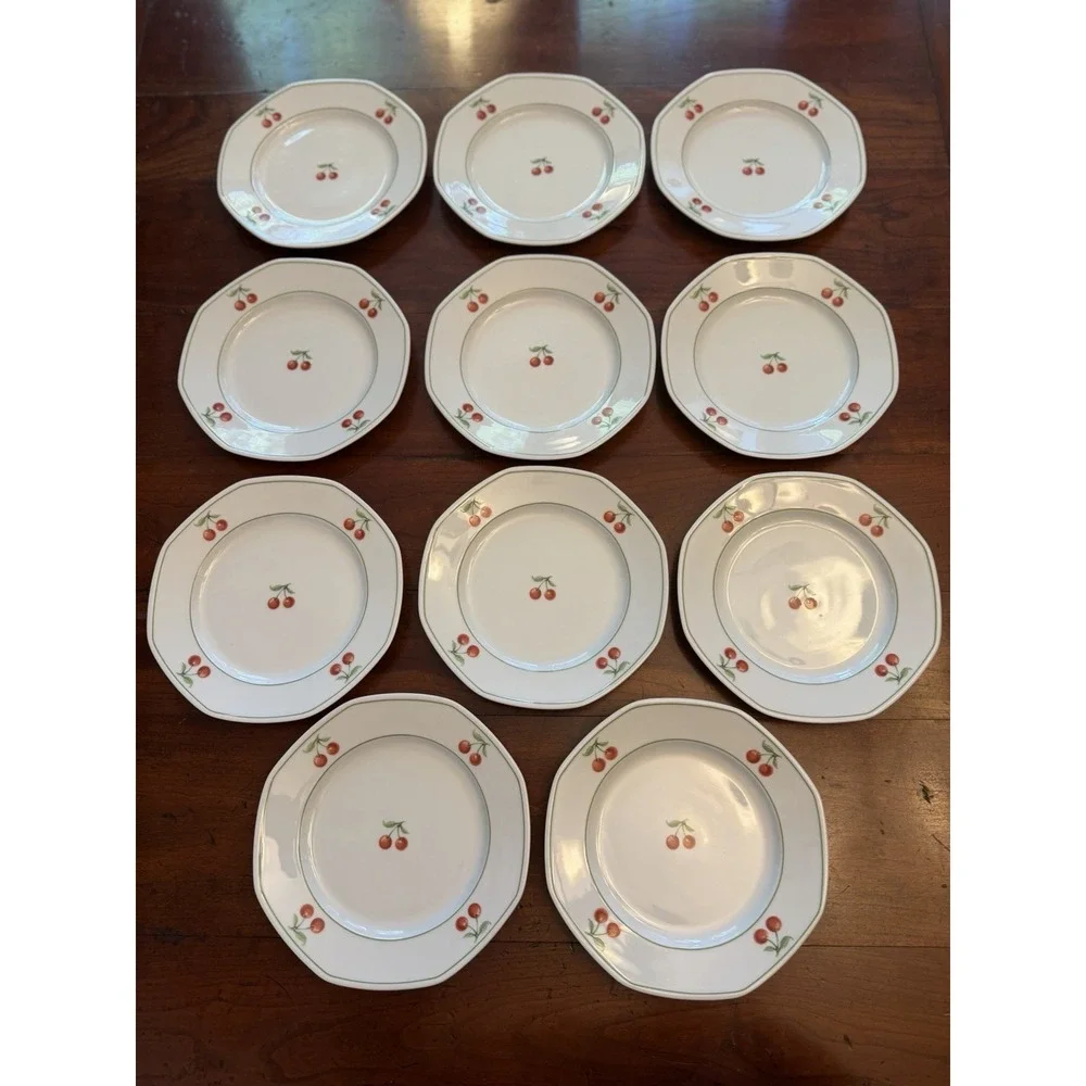 Set of 6 Villeroy & Boch Cherry Salad Plates 7 7/8